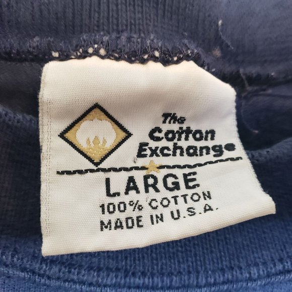 Vintage Fresno State Tshirt Navy White Logo Bulldog Cotton Exchange Large - Picture 6 of 9